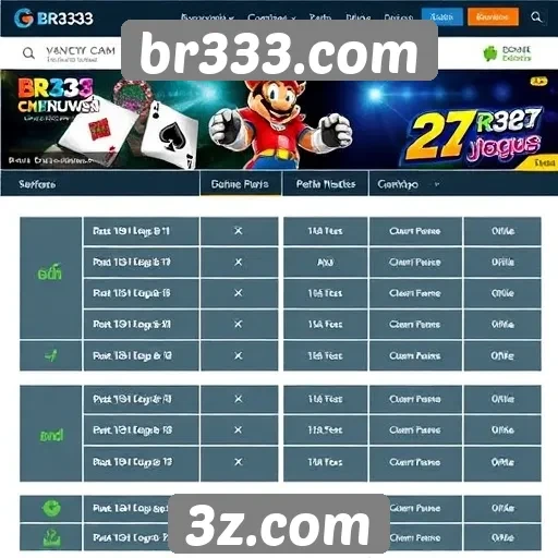 Comparação entre br333.com e outros sites de jogos online